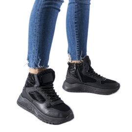 Bottes de neige de sport Fork isolées noires le noir