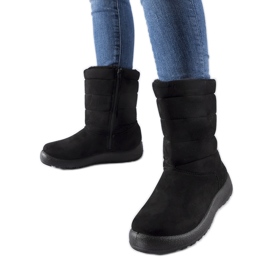 Bottines isolées noires en éco-daim Ground