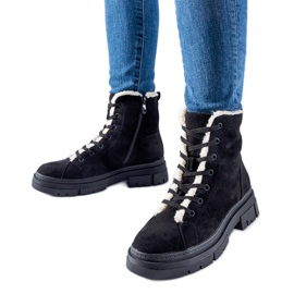 Bottines isolées noires en éco-daim Chamblee