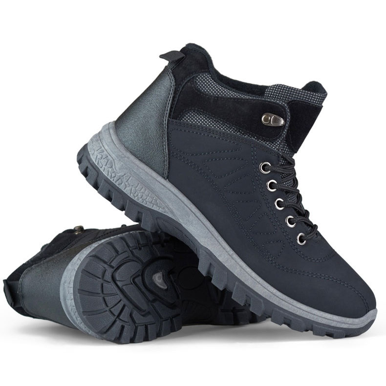 Chaussures d'hiver isolées, chaussures de trekking pour jeunes, à lacets le noir Chaussures d'hiver isolées, chaussures de trekking pour jeunes, à lacets le noir