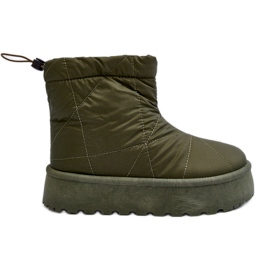 Bottes de neige vertes Fionia pour femmes sur une plateforme massive