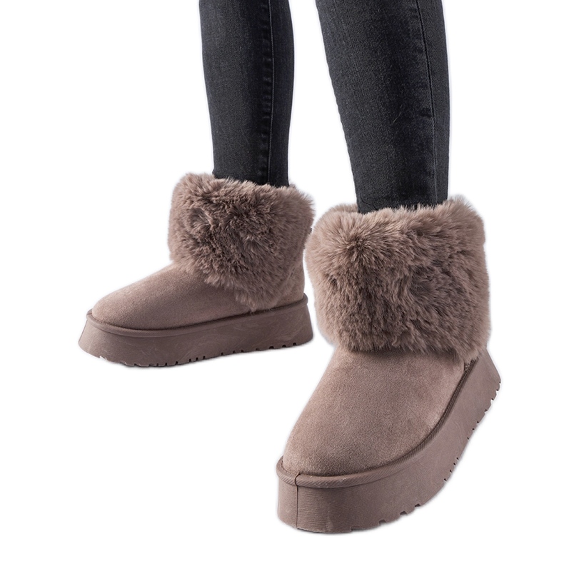 Bottines de neige violettes ornées de fourrure Adelfia Bottines de neige violettes ornées de fourrure Adelfia