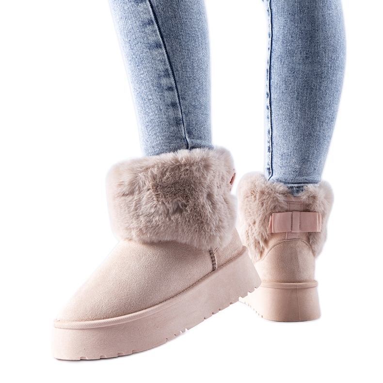 Bottines de neige roses ornées de fourrure Adelfia Bottines de neige roses ornées de fourrure Adelfia