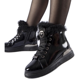 Baskets noires doublées de fourrure Lubriano