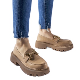 Mocassins beiges ornés de strass Uzzone