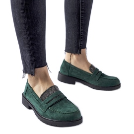 Mocassins verts avec strass de chez Ippolito