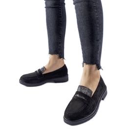 Mocassins noirs avec strass Ippolito
