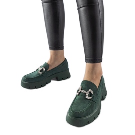 Mocassins verts avec strass Giacomo Mocassins verts avec strass Giacomo