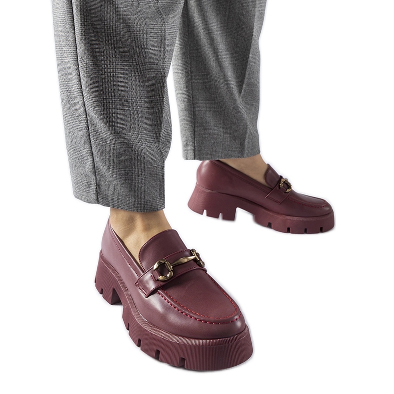 Mocassins bordeaux avec boucle Cerzeto rouge Mocassins bordeaux avec boucle Cerzeto rouge
