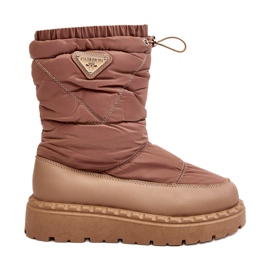 Seastar Bottes de neige pour femmes sur une semelle épaisse beige noire