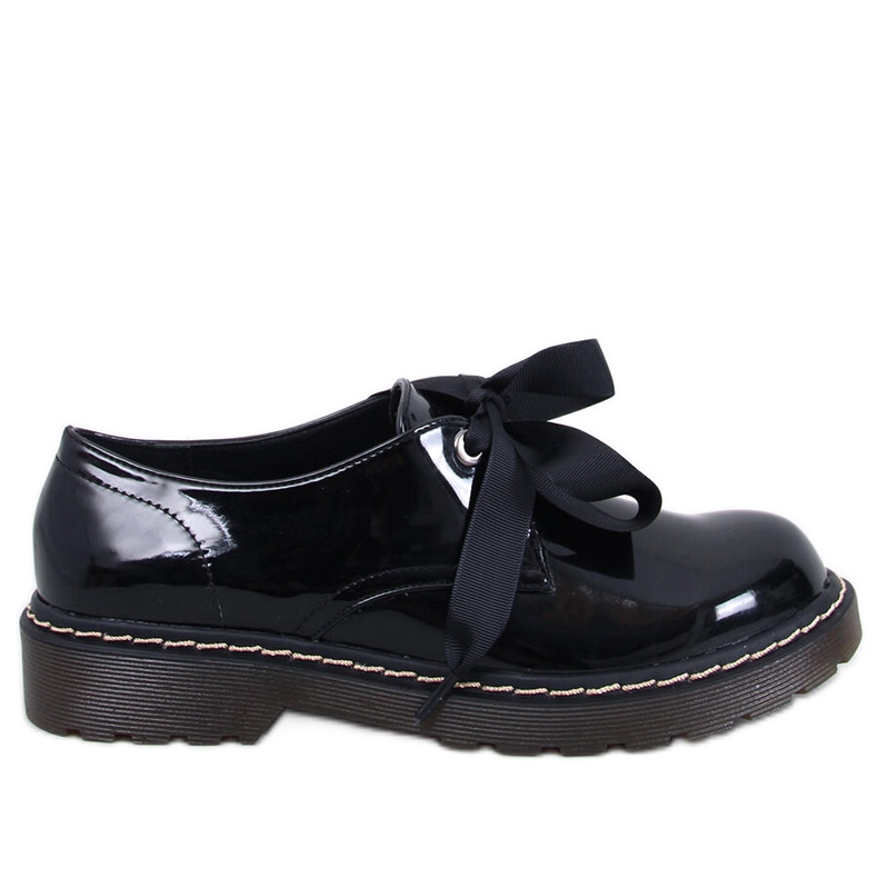 Boots Bovver Mocassins laqués Sherone Noir le noir