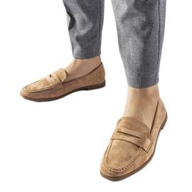 Mocassins beige foncé en éco-daim Medford