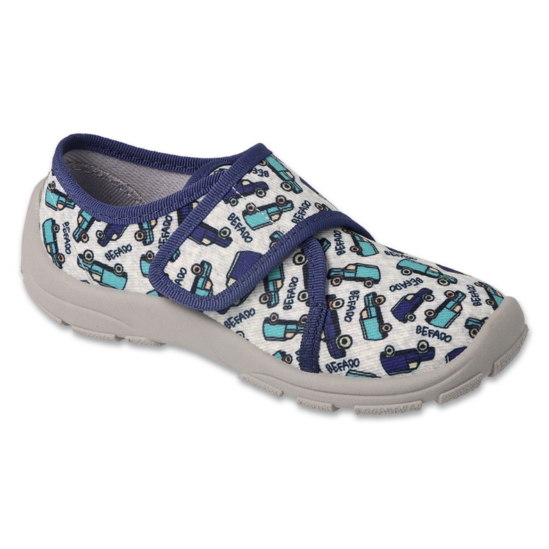 Befado chaussons enfants 974X529 gris avec voitures