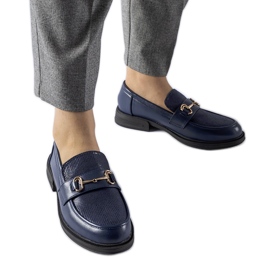 Mocassins bleu marine avec boucle Gennaro