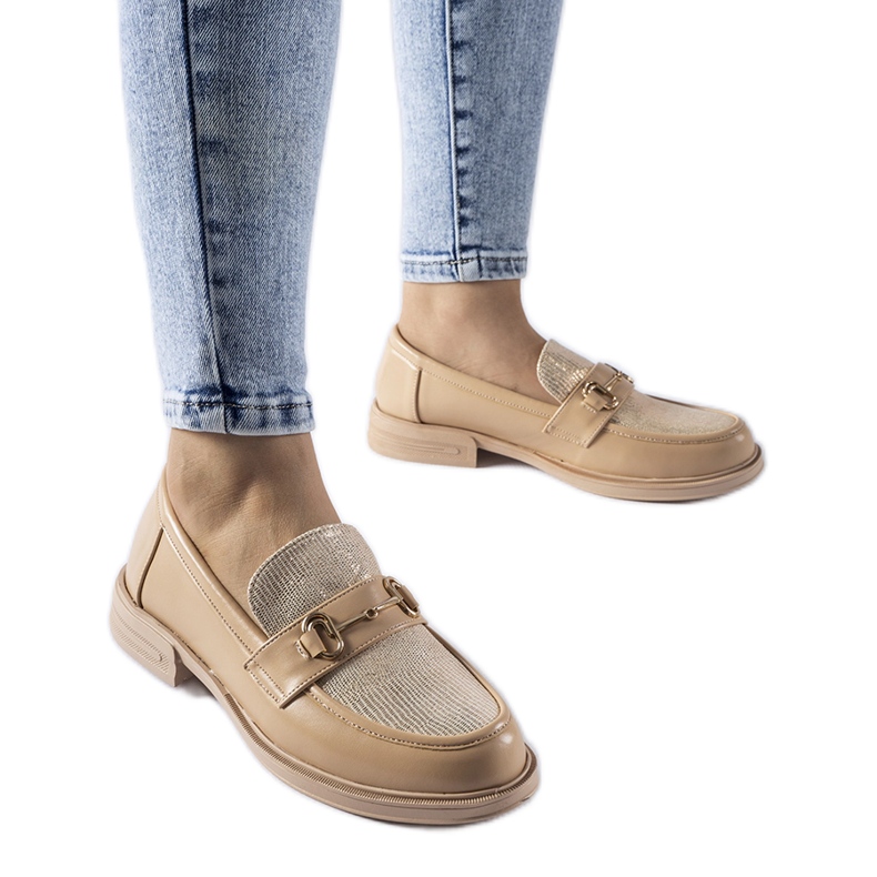 Mocassins beiges à boucle Gennaro