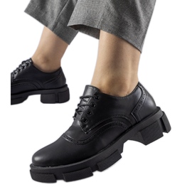 Chaussures à lacets noires Piazzetta