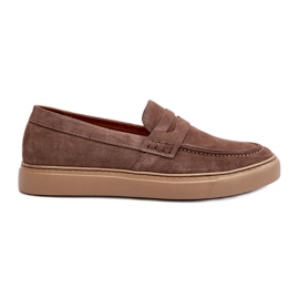 Zazoo 1574 Mocassins en daim pour hommes, beige foncé