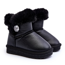 Bottes de neige isolées noires Bessie avec fourrure