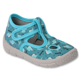 Chaussons enfants Befado 630P010 dinosaures bleus Chaussons enfants Befado 630P010 dinosaures bleus