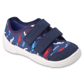 Chaussons enfants Befado 907P162 bleu marine avec voitures
