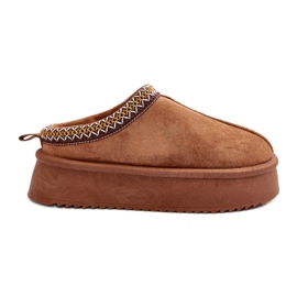 Chaussons à semelle épaisse en éco-daim Camel Sylva brun