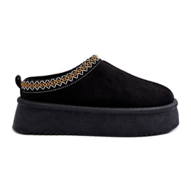 Chaussons à semelle épaisse en éco-daim, Noir Sylva