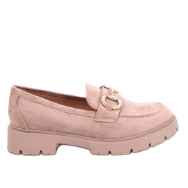 Karins Mocassins à boucles en daim kaki beige