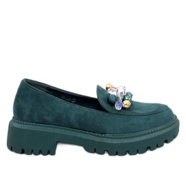 Mocassins plateforme avec cristaux Dollin Green vert Mocassins plateforme avec cristaux Dollin Green vert