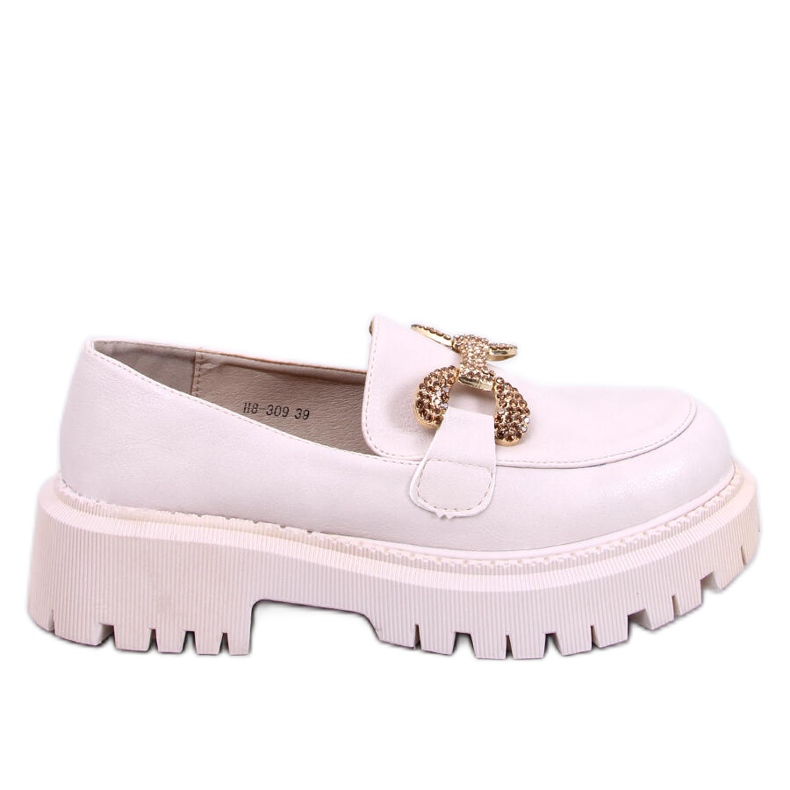 Mocassins plateforme pleine fleur Buess Beige