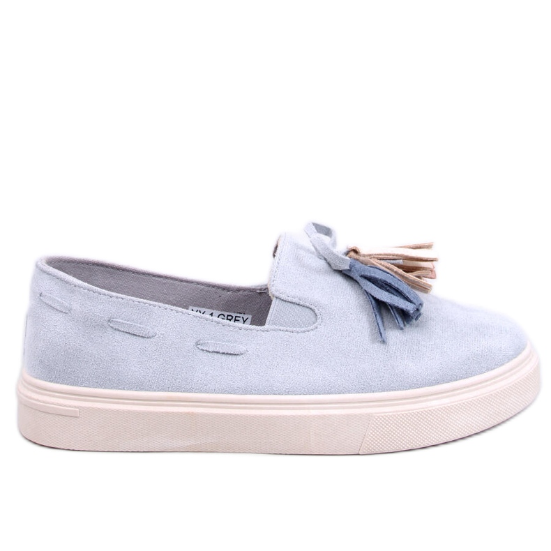 Krauss Mocassins à pampilles gris bleu