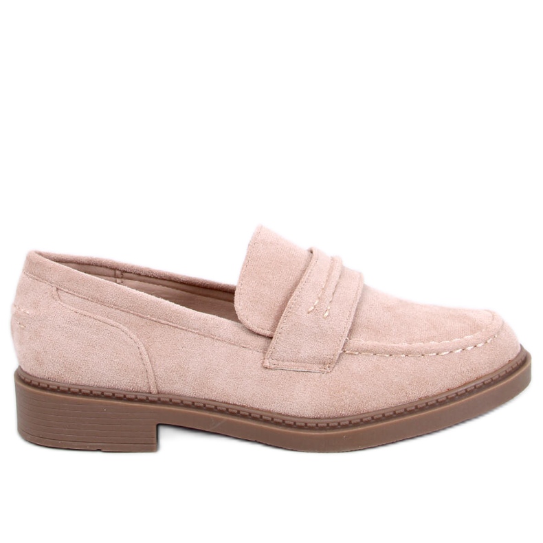Mocassins femme en daim Antye Kaki beige