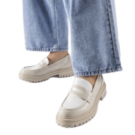 Mocassins Miniato blancs massifs beige Mocassins Miniato blancs massifs beige