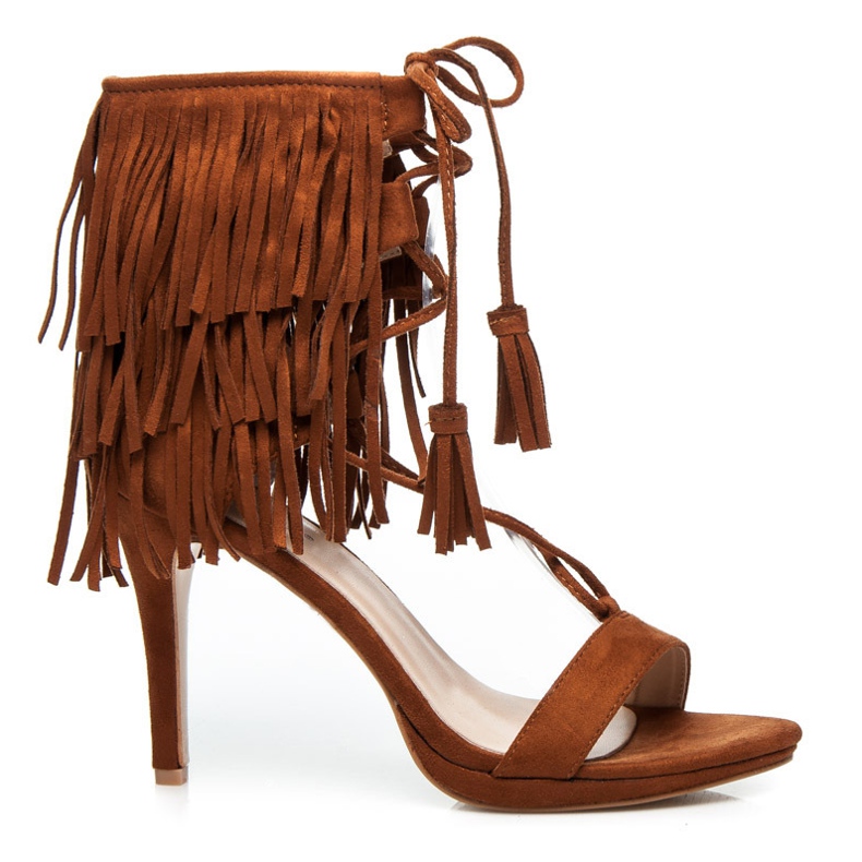 Randbe Sandales bohèmes à lacets brun