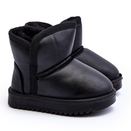 Bottes de neige en cuir écologique pour enfants Noir Husalta le noir