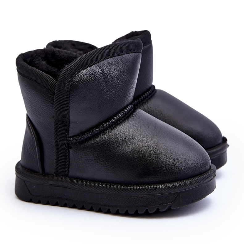 Bottes de neige en cuir écologique pour enfants Noir Husalta le noir