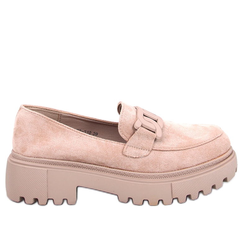 Mocassins plateforme Leena kaki avec boucle beige