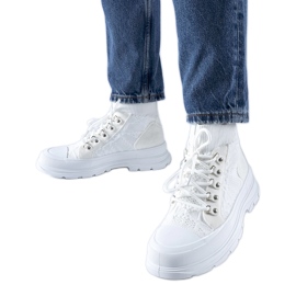 Baskets montantes blanches en tissu par Casalma