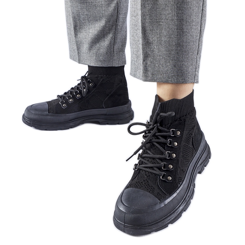 Baskets montantes noires en tissu Casalma le noir Baskets montantes noires en tissu Casalma le noir