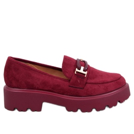 Mocassins femme Ralfes en daim marron rouge Mocassins femme Ralfes en daim marron rouge