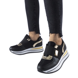 Baskets slip-on noires avec plateforme Sages le noir