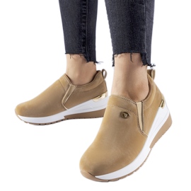 Baskets compensées Vitale beige foncé