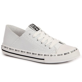 Baskets basses ajourées en éco-cuir, blanc Big Star FF274024