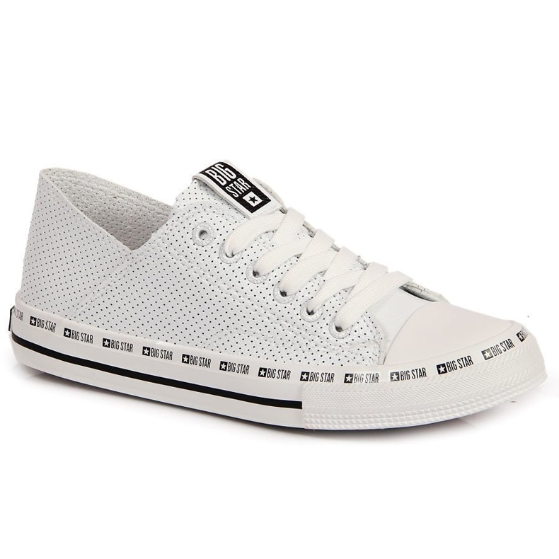 Baskets basses ajourées en éco-cuir, blanc Big Star FF274024 blanche
