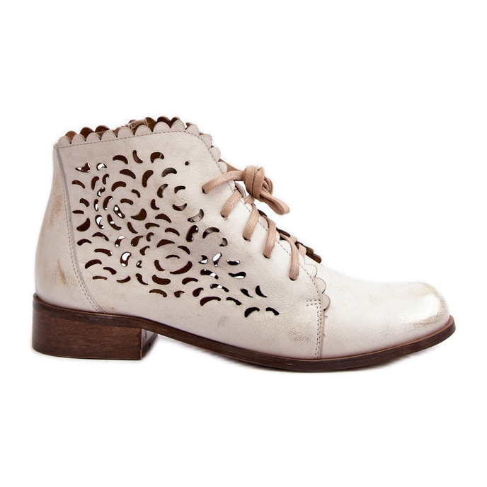 Zazoo 2871 Bottines à lacets ajourées pour femme, Doré, Brossé d'or Zazoo 2871 Bottines à lacets ajourées pour femme, Doré, Brossé d'or