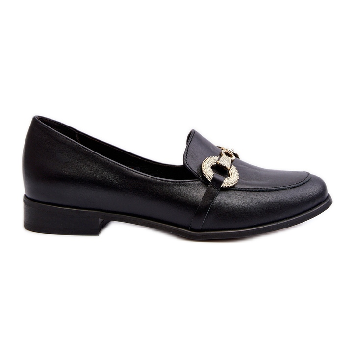 Zazoo 2880 Mocassins en cuir pour femme avec décoration, noir le noir