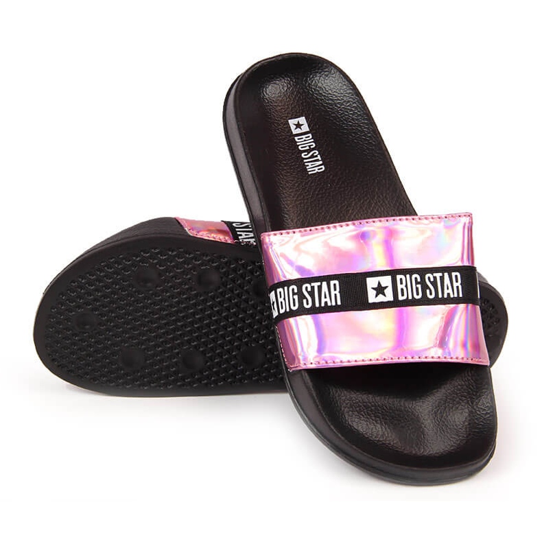 Tongs de plage femme Holo rose Big Star GG274A008 Tongs de plage femme Holo rose Big Star GG274A008
