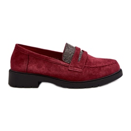 Mocassins bordeaux ornés pour femmes par Dananei rouge