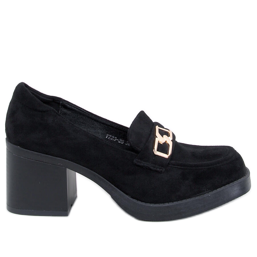 Corinai Mocassins talons hauts noirs le noir KeeShoes
