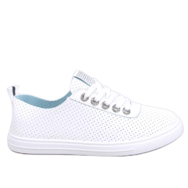 Baskets ajourées femme Pluss All White blanc