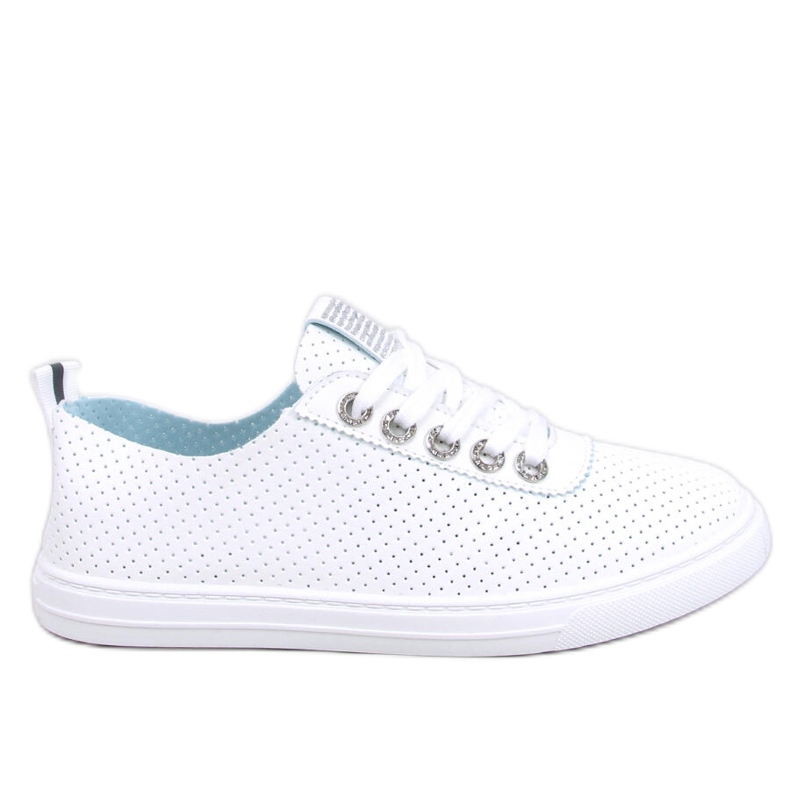 Baskets ajourées femme Pluss All White blanche